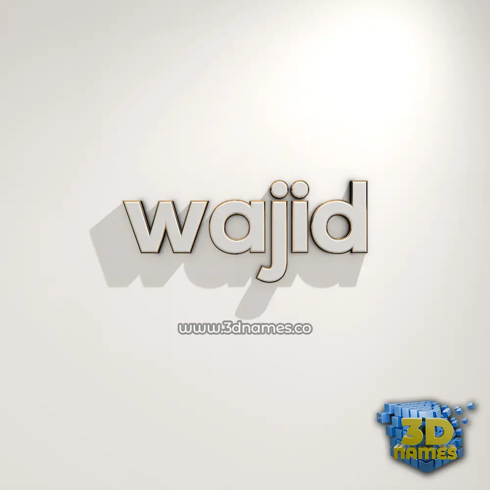 wajid in White Logo Warm style - 3D name wallpaper