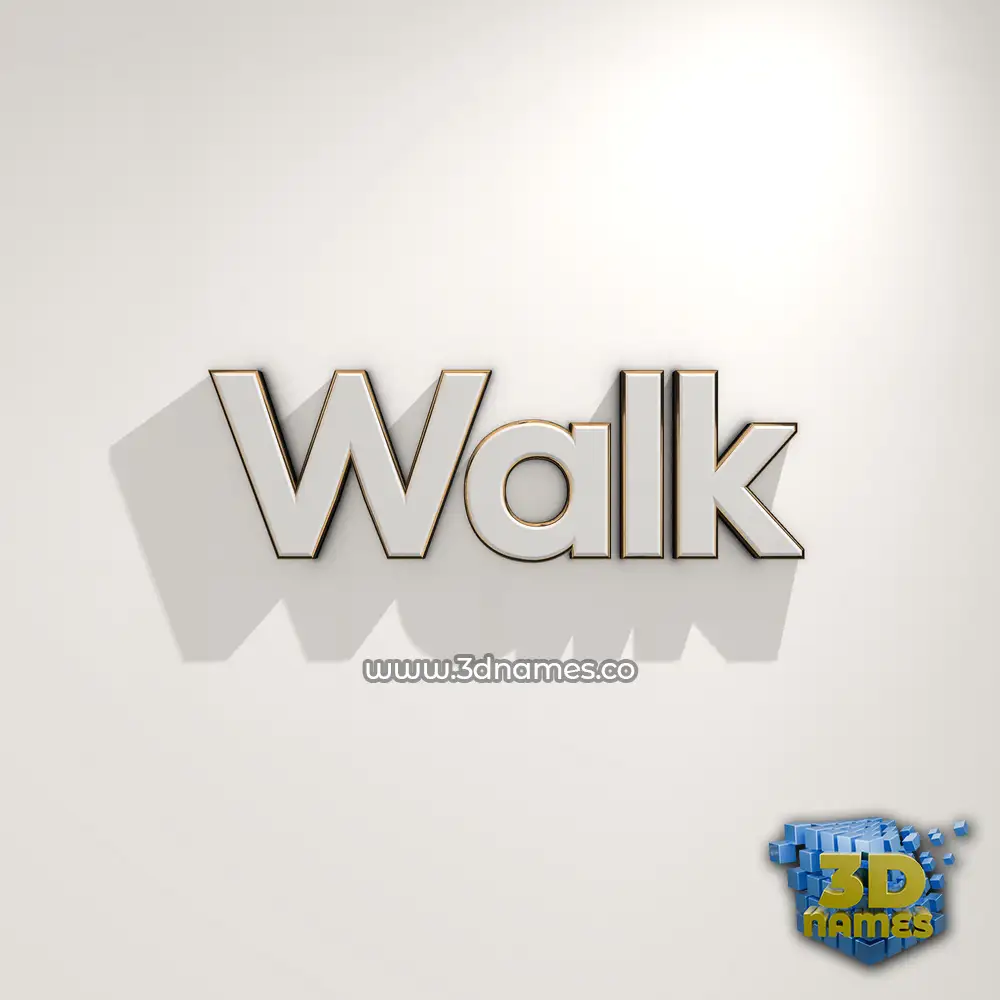 walk in White Logo Warm style - 3D name wallpaper