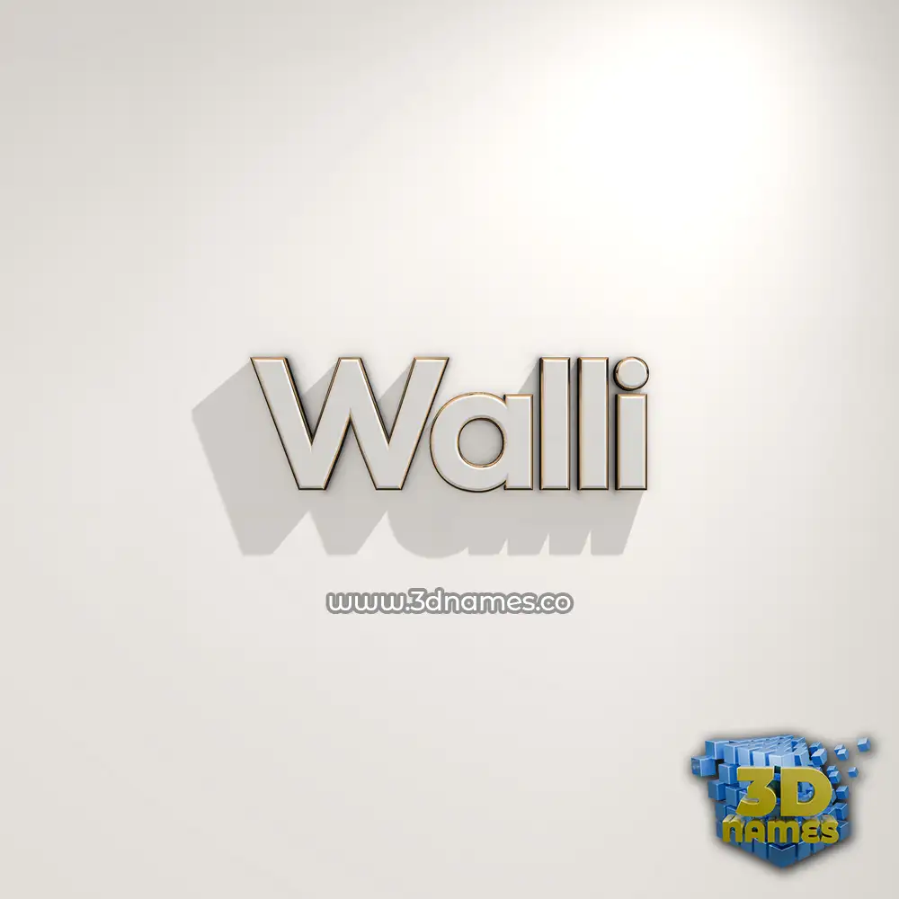 walli in White Logo Warm style - 3D name wallpaper