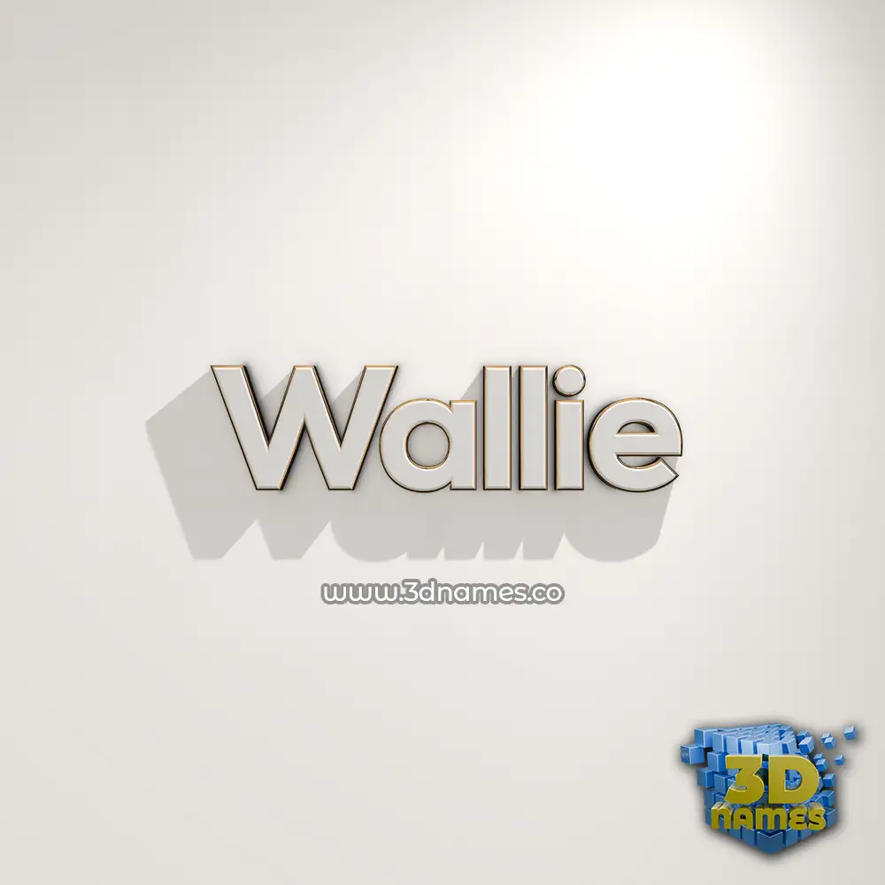 wallie in White Logo Warm style - 3D name wallpaper