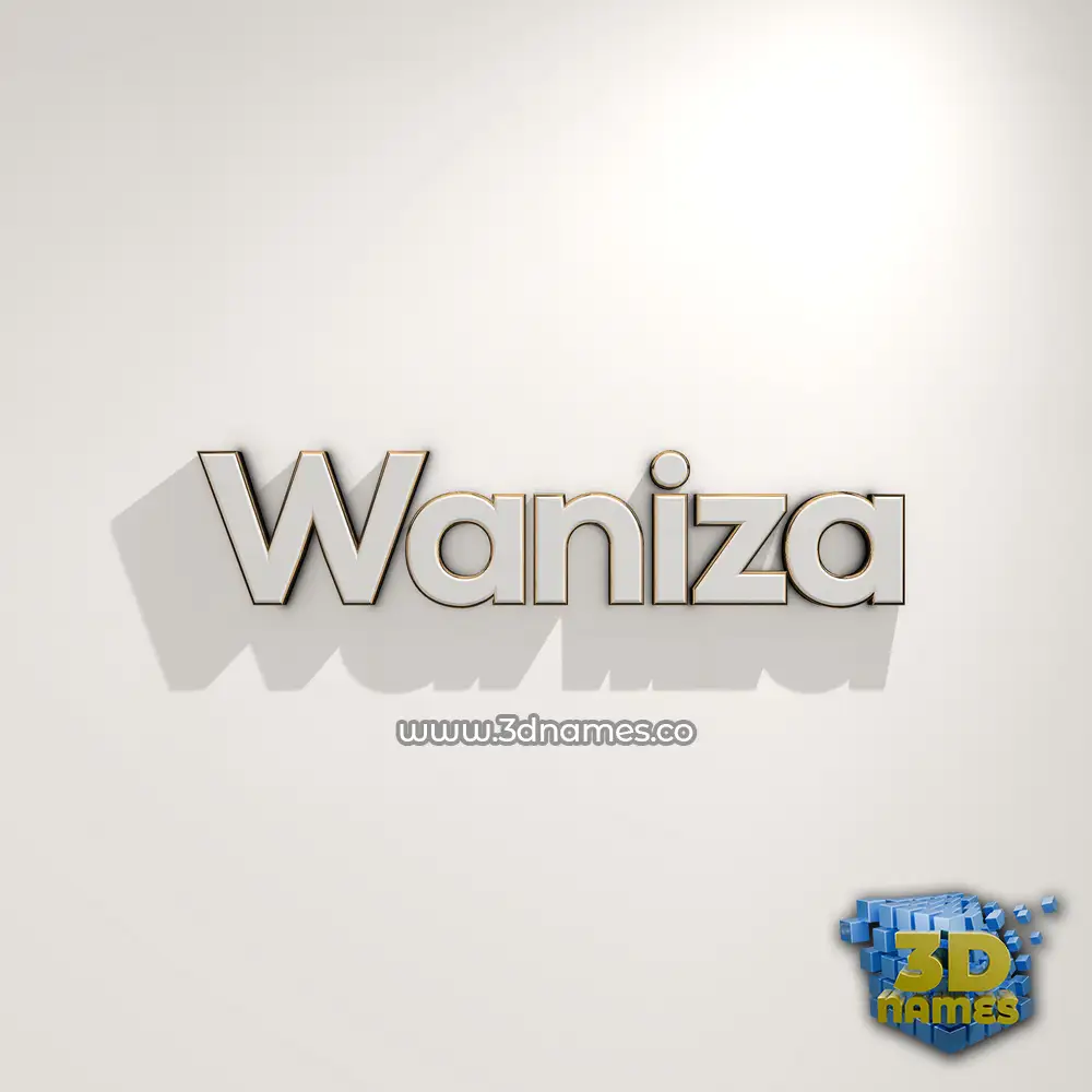 waniza in White Logo Warm style - 3D name wallpaper