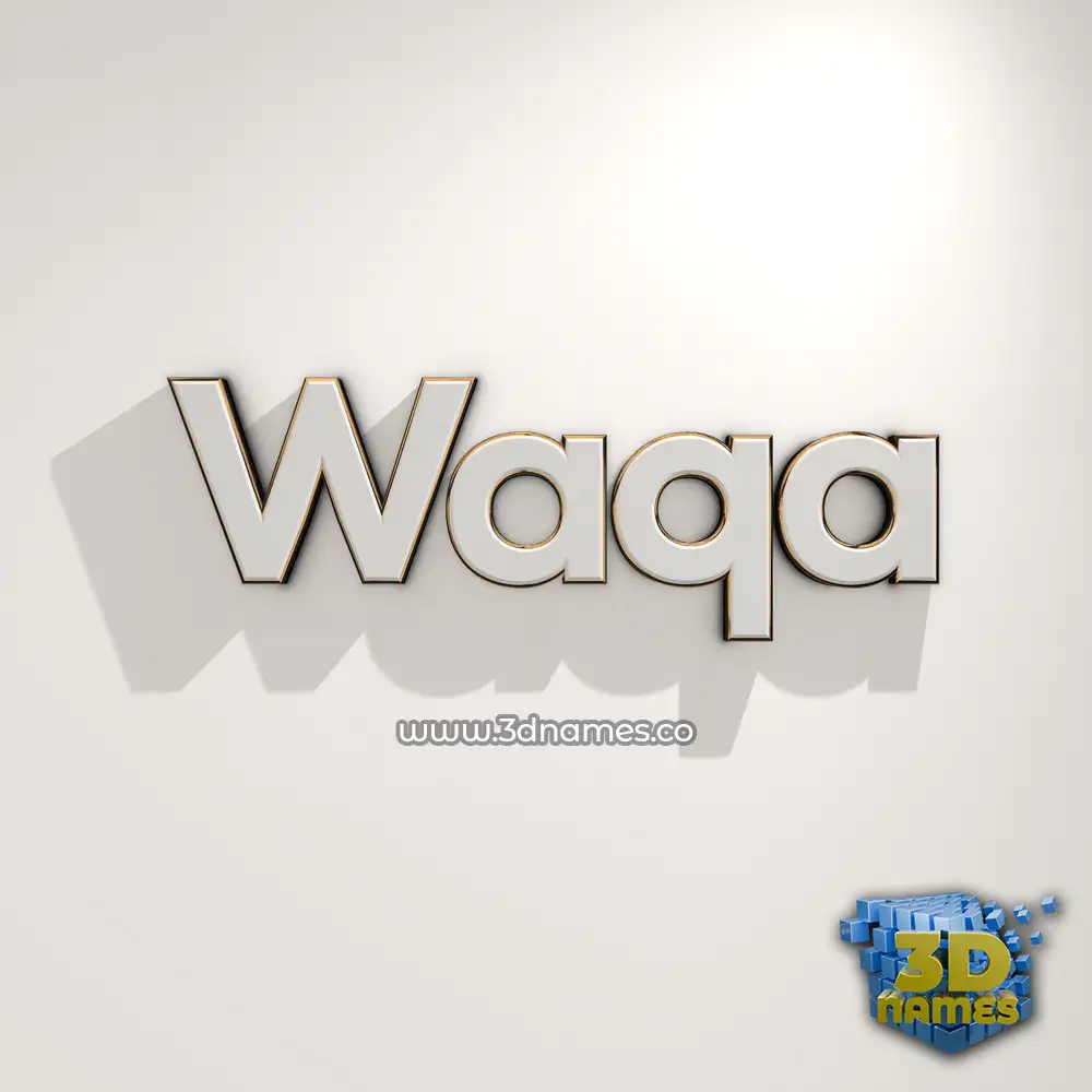 waqa in White Logo Warm style - 3D name wallpaper