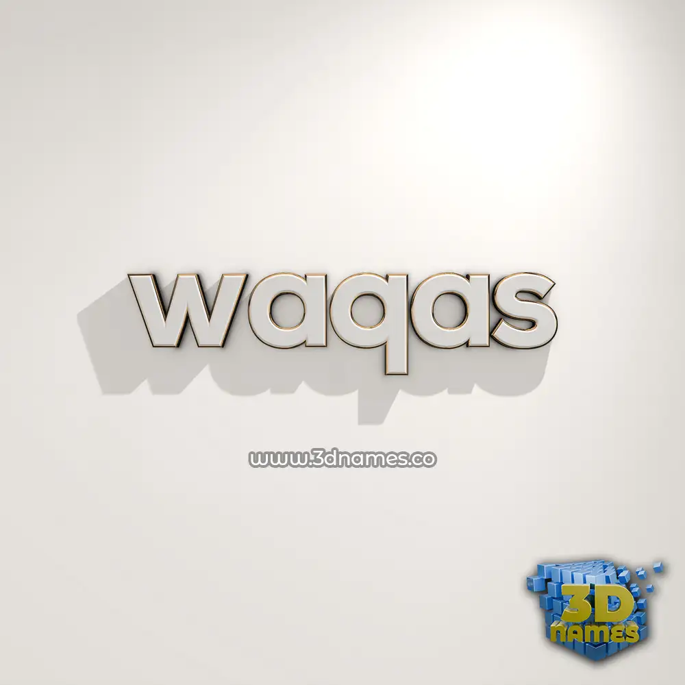 waqas in White Logo Warm style - 3D name wallpaper