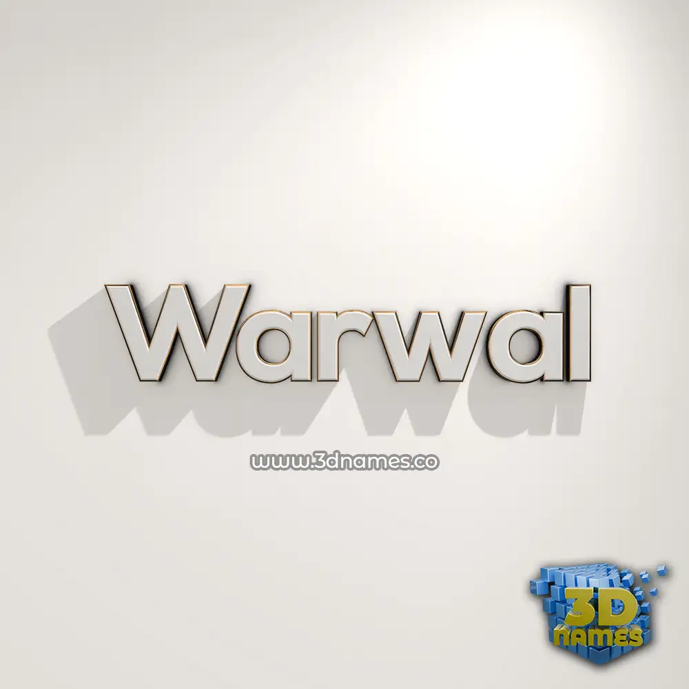 warwal in White Logo Warm style - 3D name wallpaper