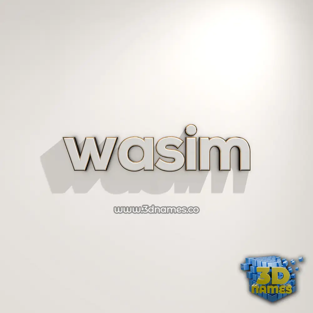wasim in White Logo Warm style - 3D name wallpaper