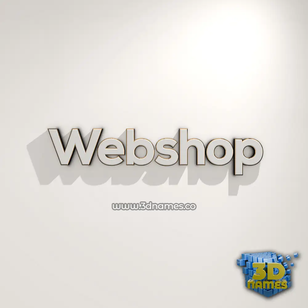webshop in White Logo Warm style - 3D name wallpaper