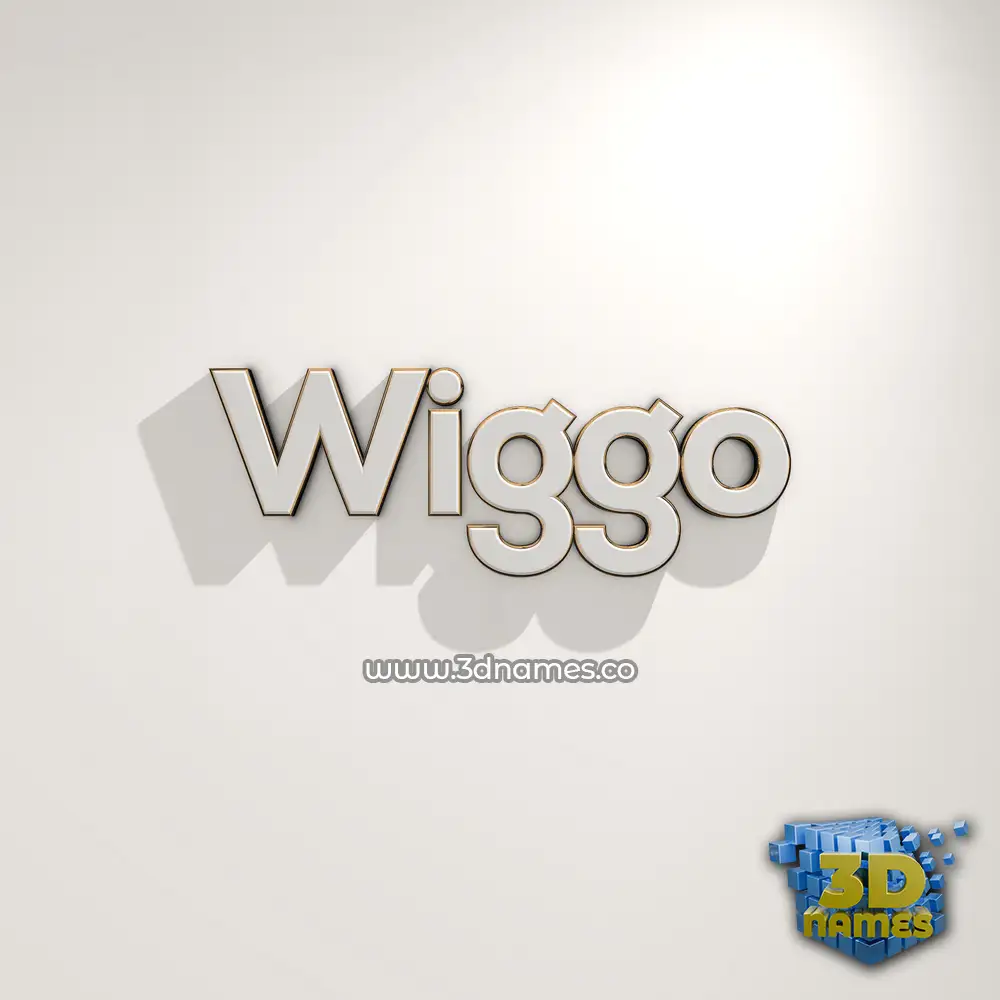 wiggo in White Logo Warm style - 3D name wallpaper