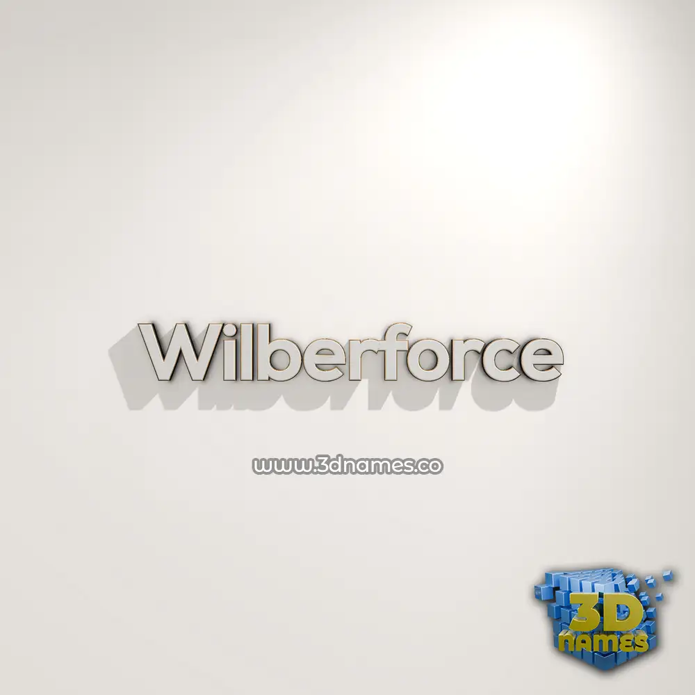 wilberforce in White Logo Warm style - 3D name wallpaper