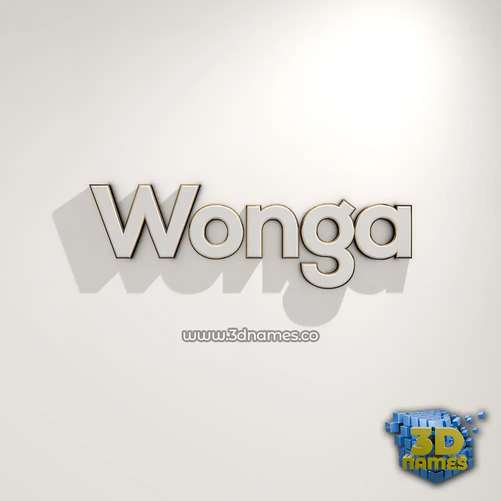 wonga in White Logo Warm style - 3D name wallpaper