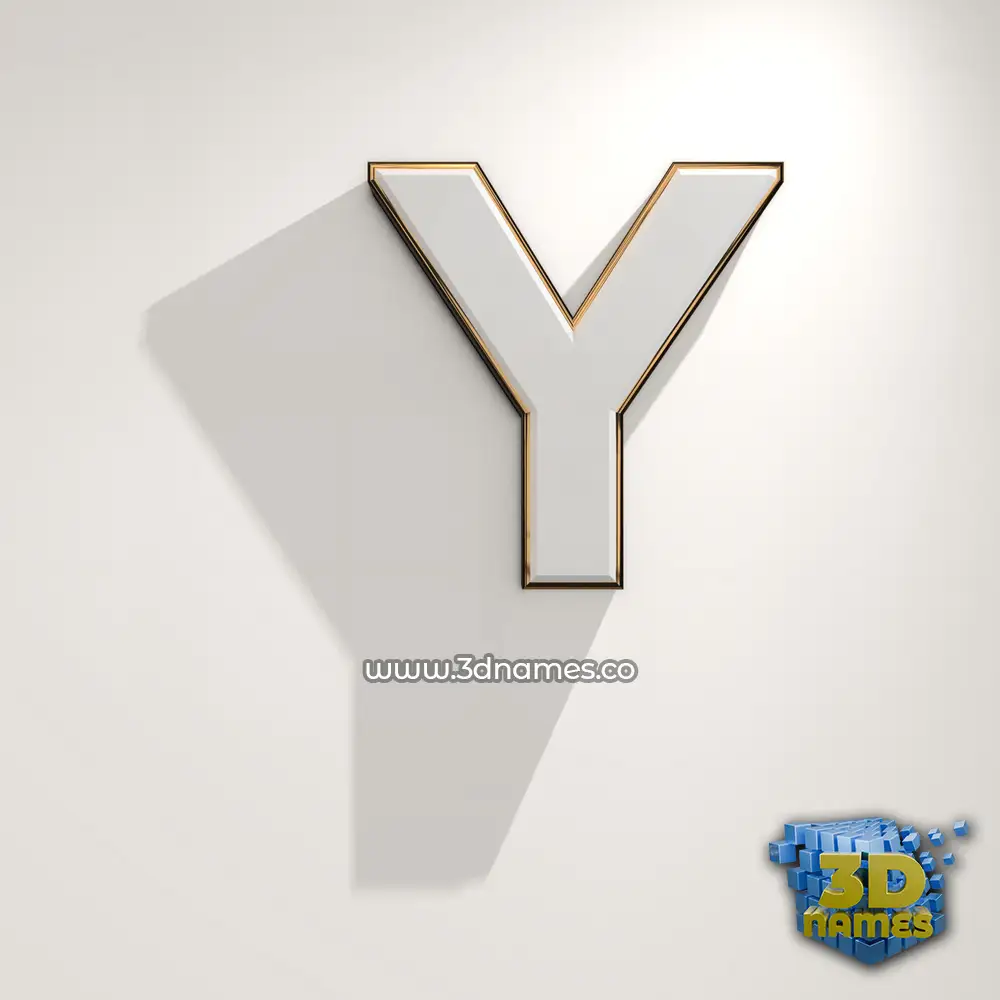 y in White Logo Warm style - 3D name wallpaper