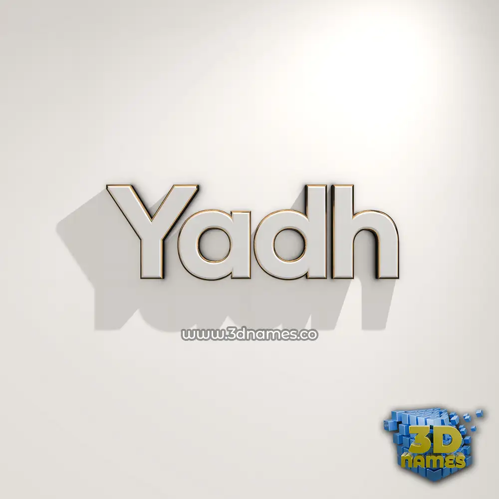 yadh in White Logo Warm style - 3D name wallpaper