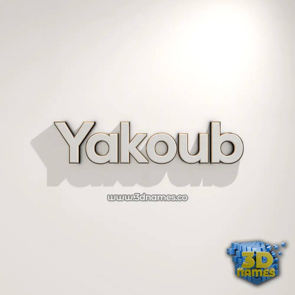 yakoub in White Logo Warm style - 3D name wallpaper