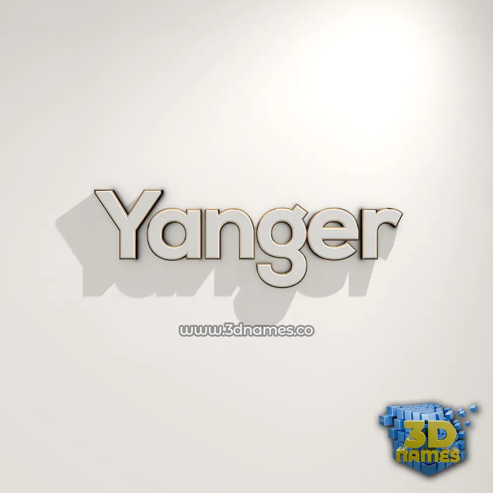 yanger in White Logo Warm style - 3D name wallpaper