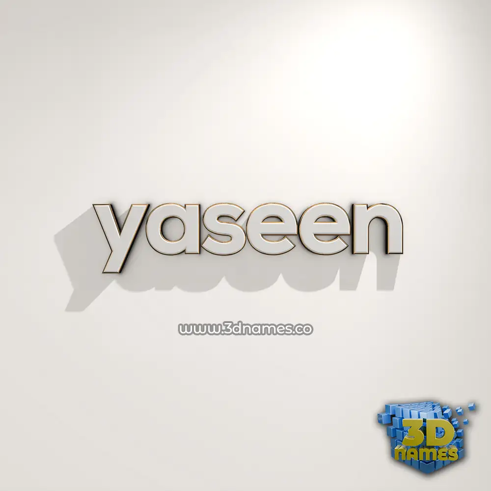yaseen in White Logo Warm style - 3D name wallpaper