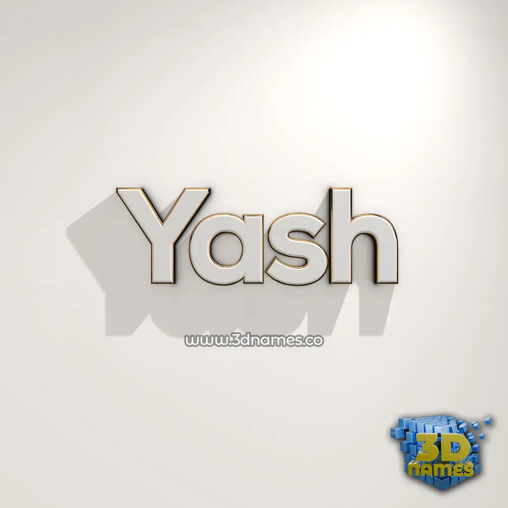 yash in White Logo Warm style - 3D name wallpaper