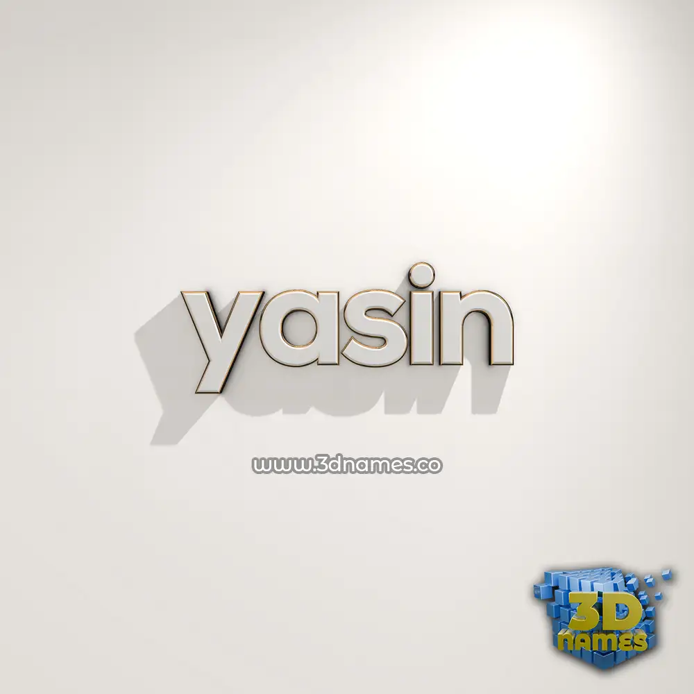 yasin in White Logo Warm style - 3D name wallpaper