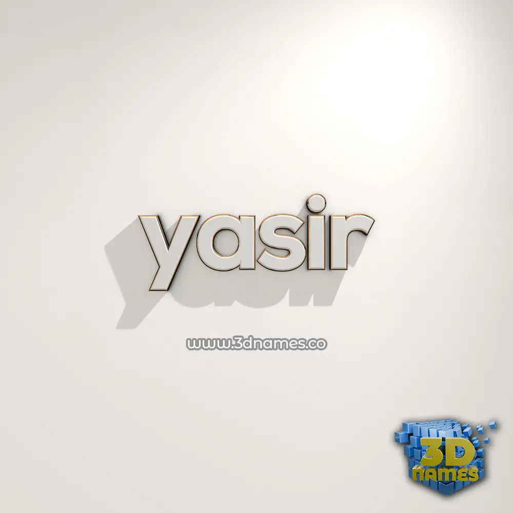 yasir in White Logo Warm style - 3D name wallpaper