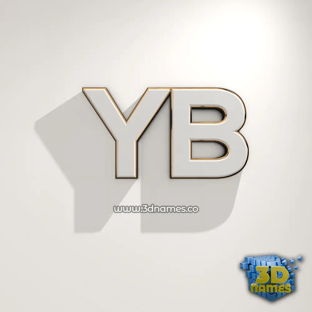 yb in White Logo Warm style - 3D name wallpaper