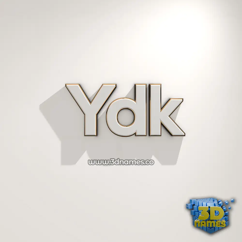 ydk in White Logo Warm style - 3D name wallpaper
