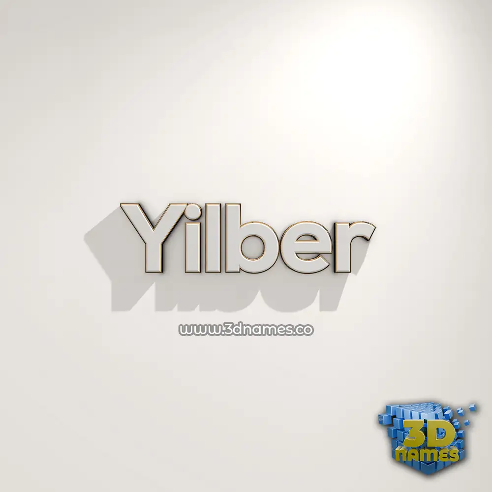 yilber in White Logo Warm style - 3D name wallpaper