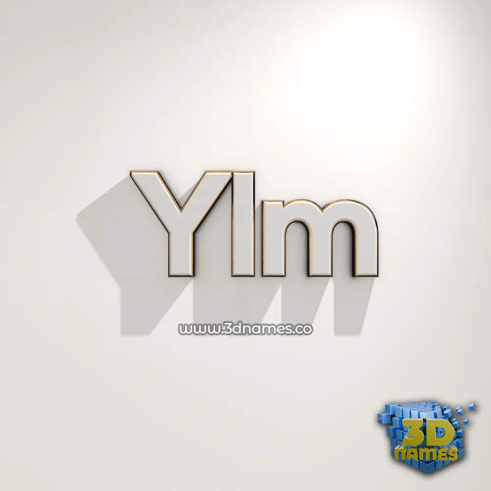 ylm in White Logo Warm style - 3D name wallpaper