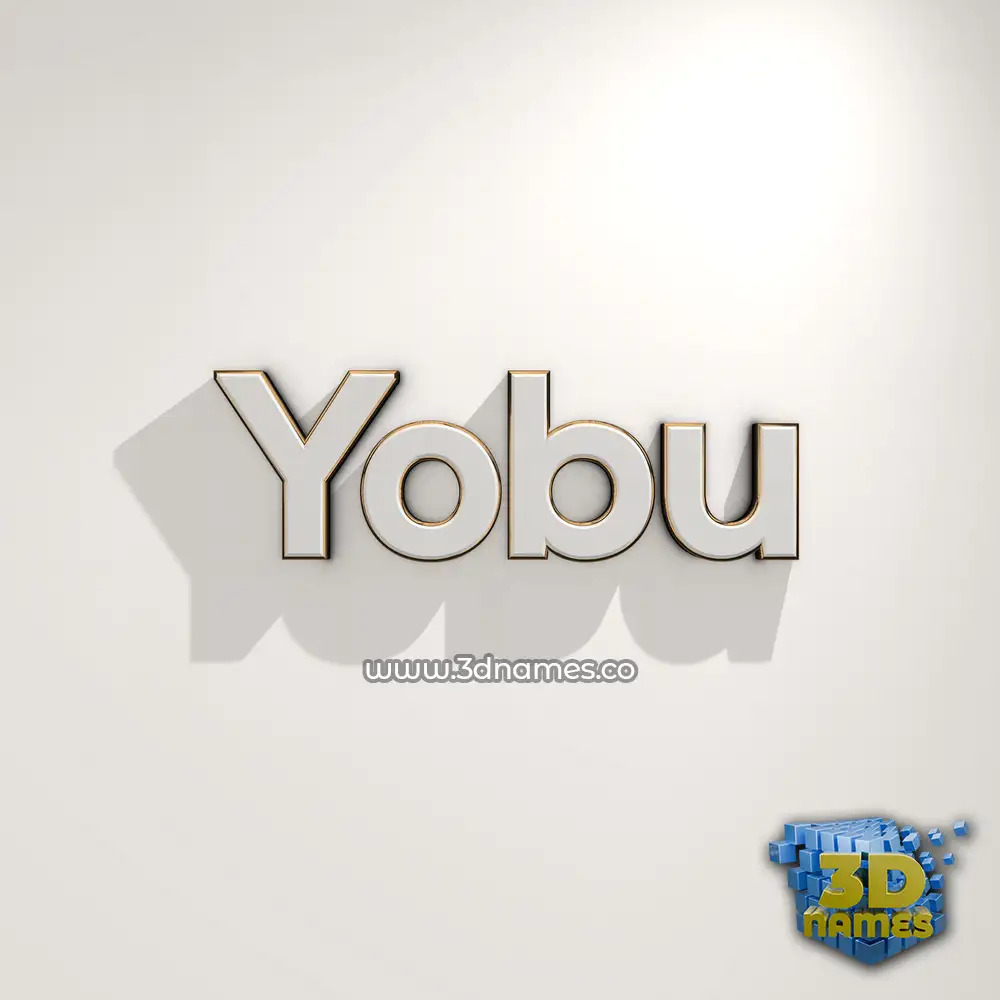 yobu in White Logo Warm style - 3D name wallpaper