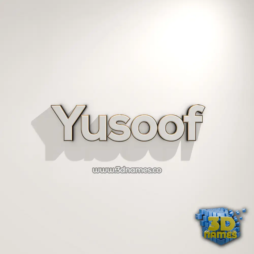 yusoof in White Logo Warm style - 3D name wallpaper