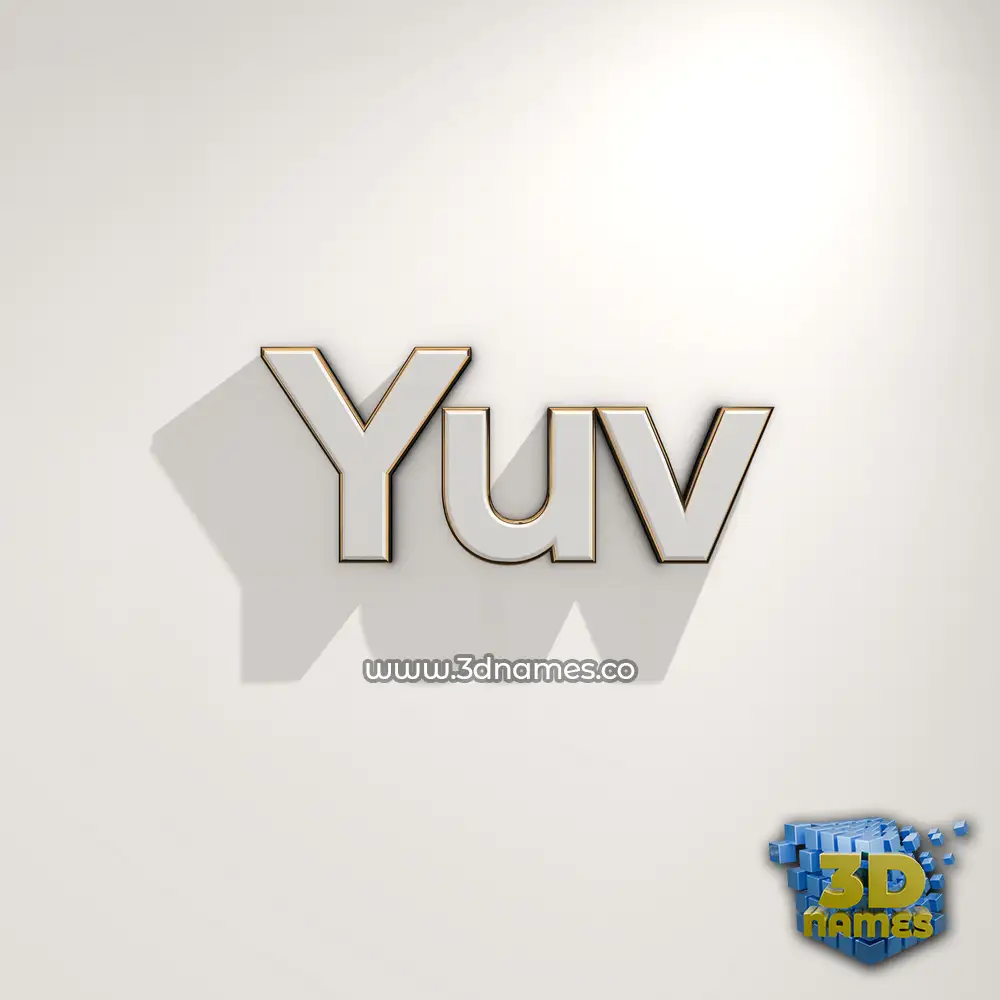 yuv in White Logo Warm style - 3D name wallpaper
