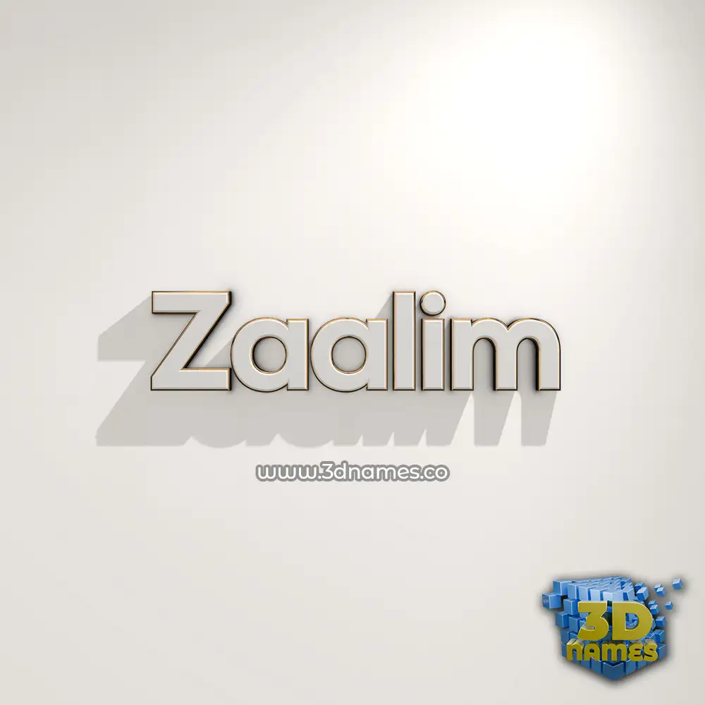 zaalim in White Logo Warm style - 3D name wallpaper