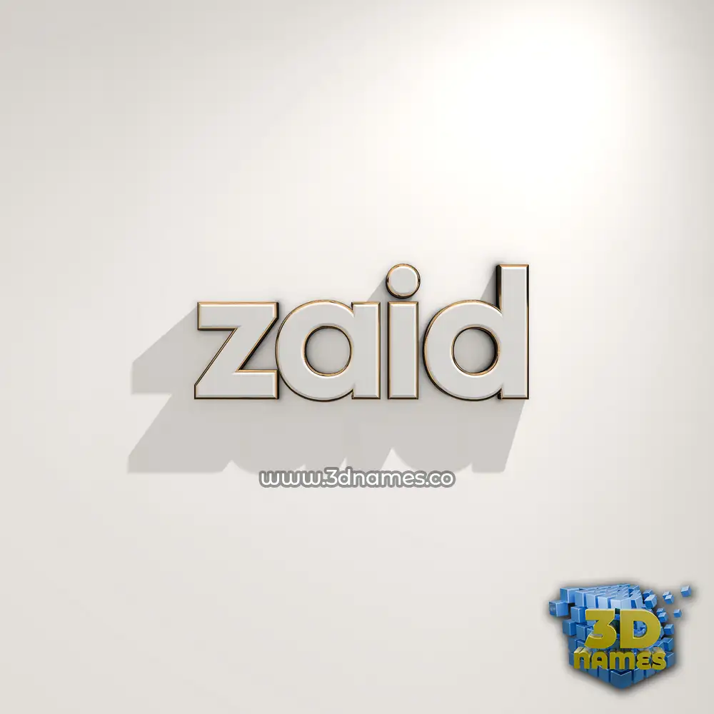 zaid in White Logo Warm style - 3D name wallpaper