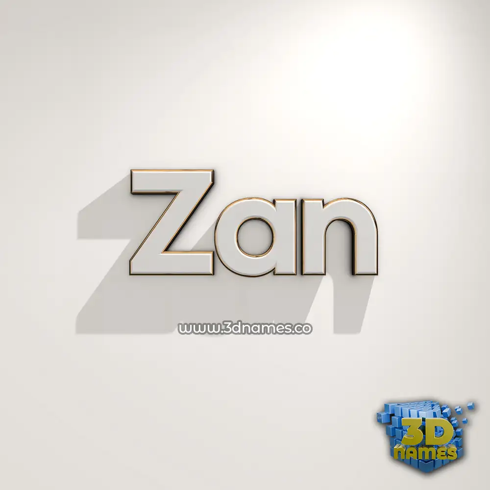 zan in White Logo Warm style - 3D name wallpaper