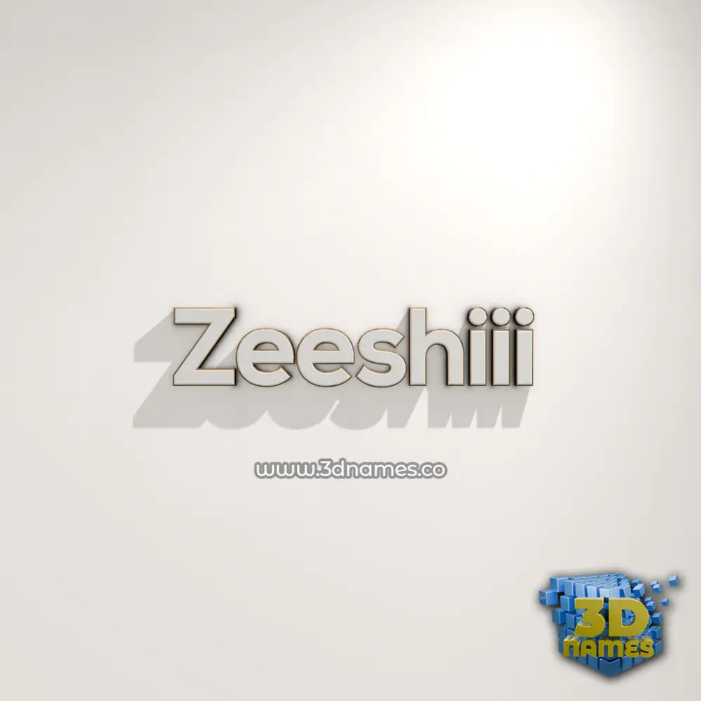 zeeshiii in White Logo Warm style - 3D name wallpaper