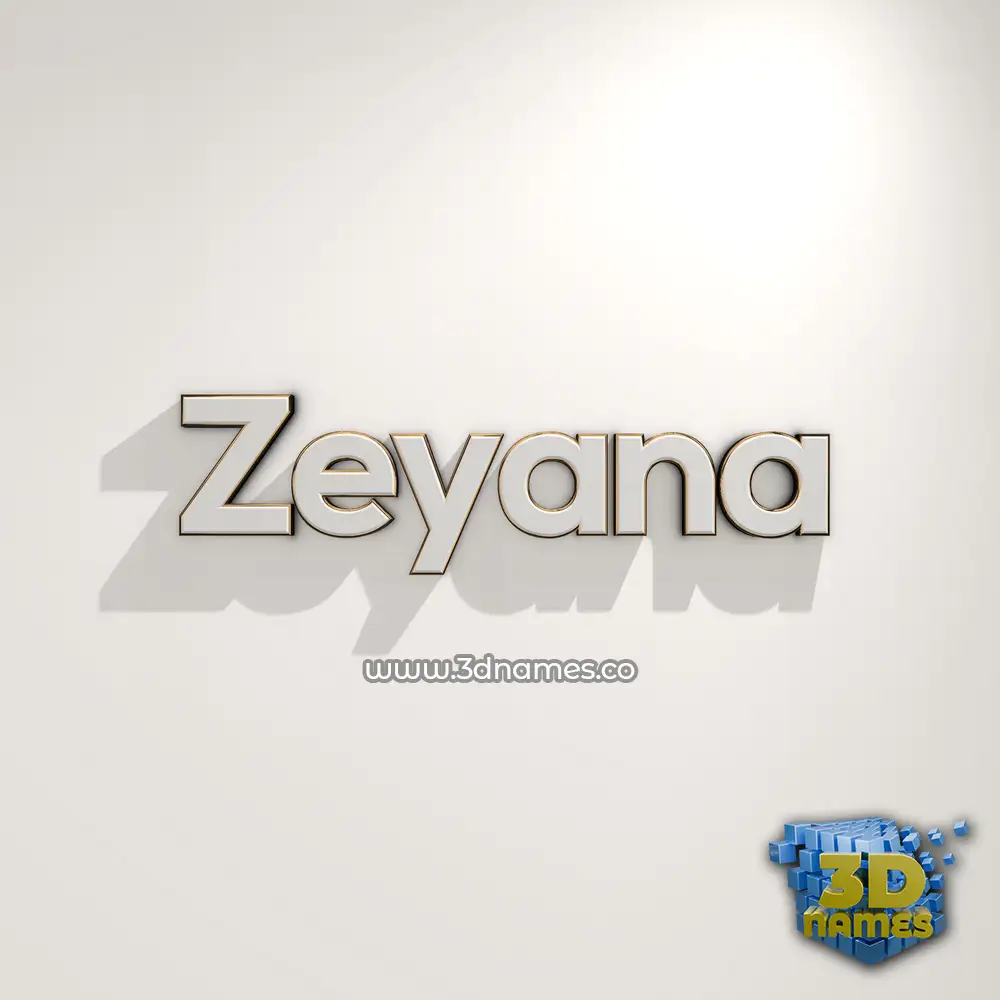 zeyana in White Logo Warm style - 3D name wallpaper