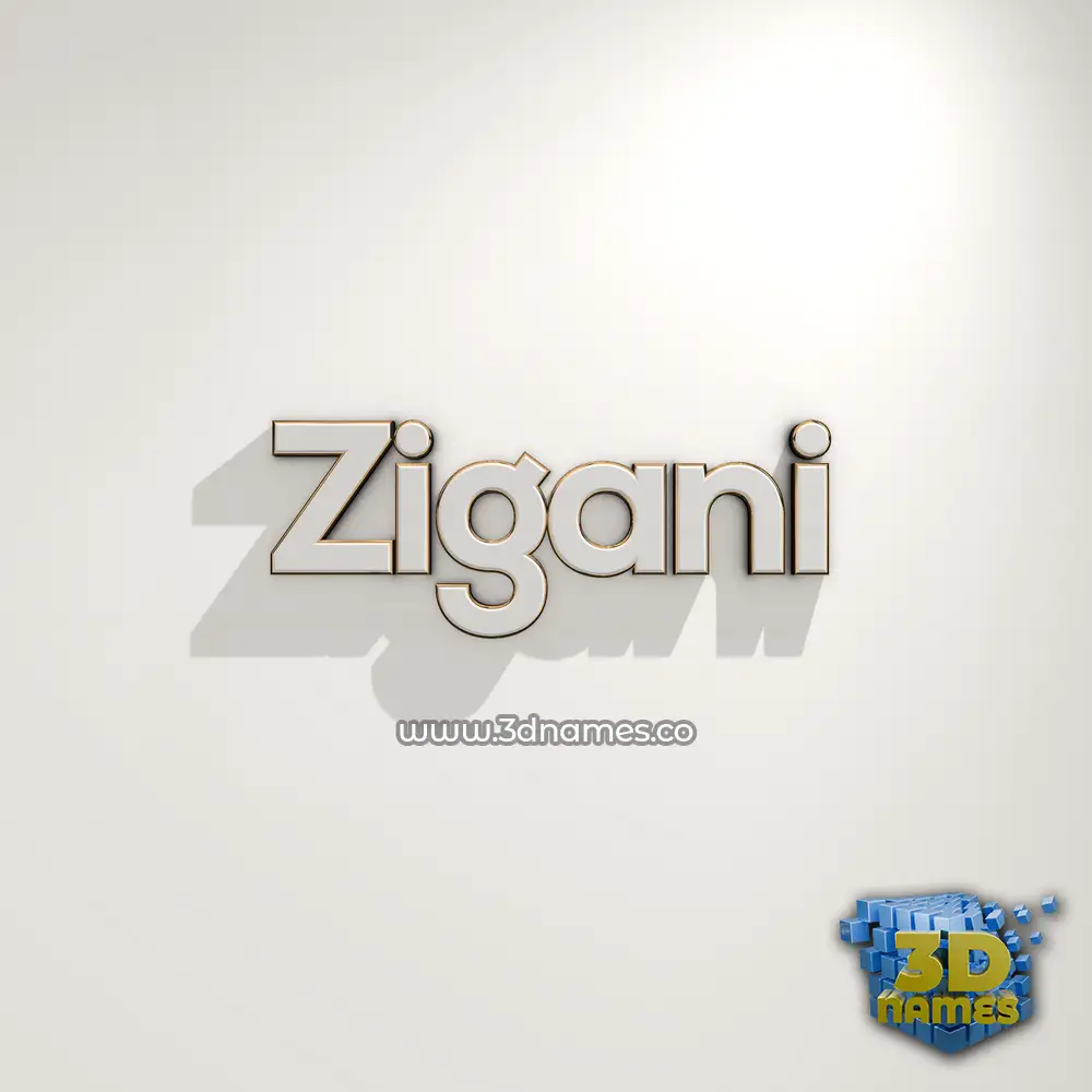 zigani in White Logo Warm style - 3D name wallpaper