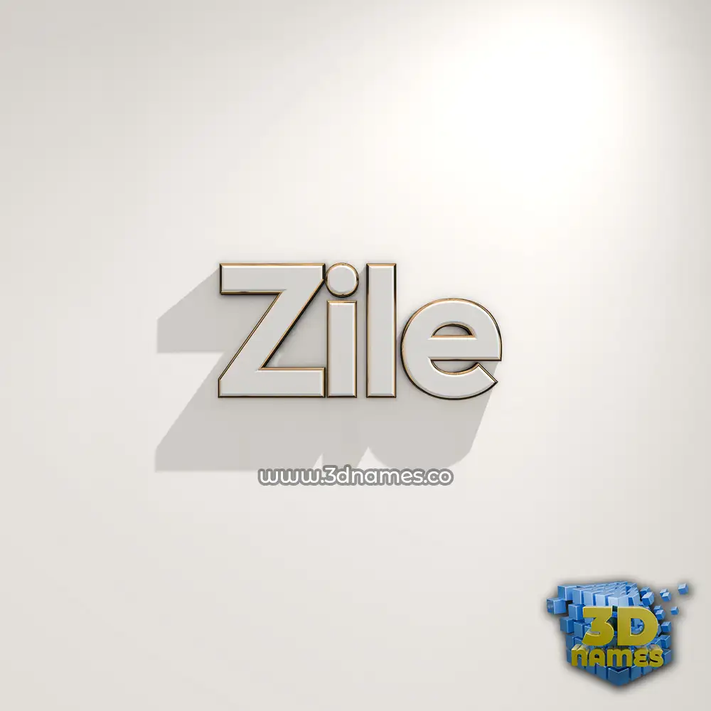 zile in White Logo Warm style - 3D name wallpaper