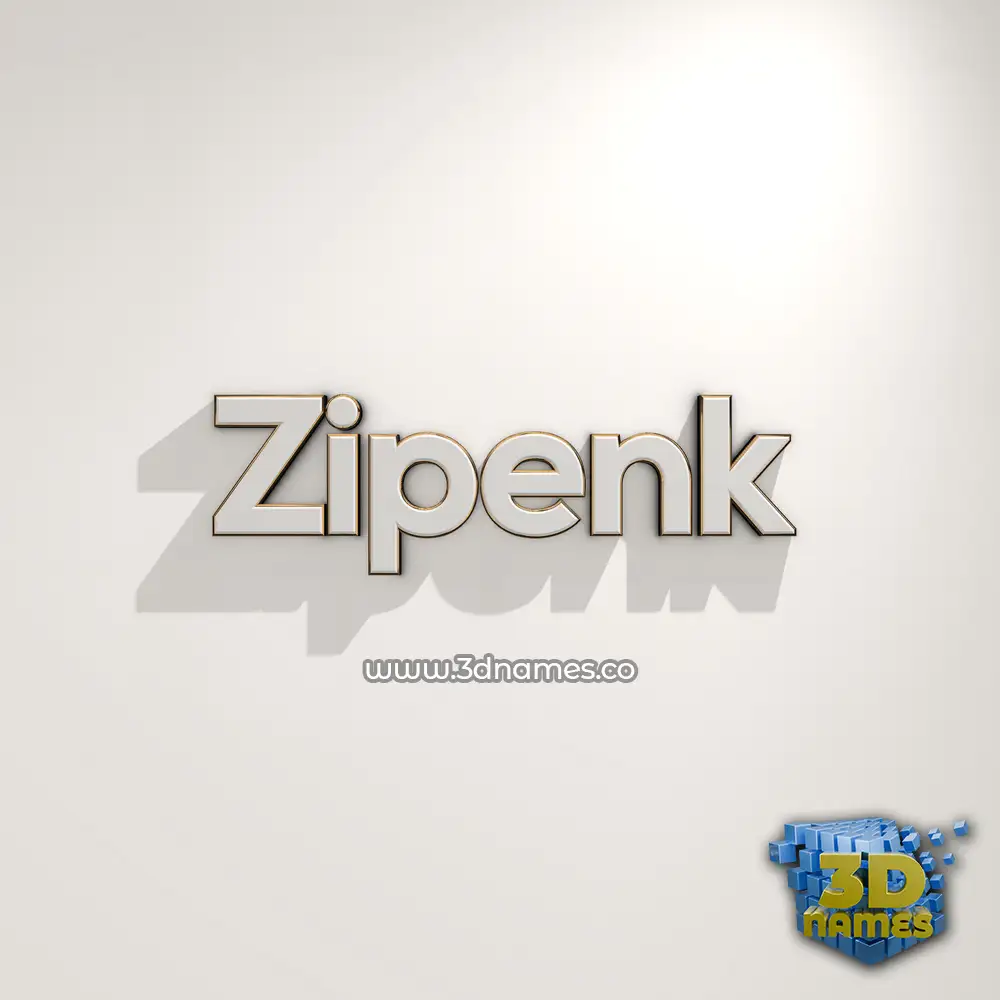 zipenk in White Logo Warm style - 3D name wallpaper