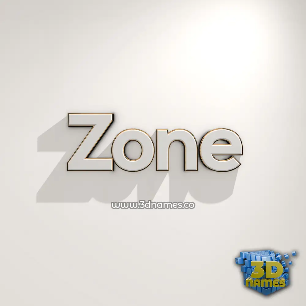 zone in White Logo Warm style - 3D name wallpaper