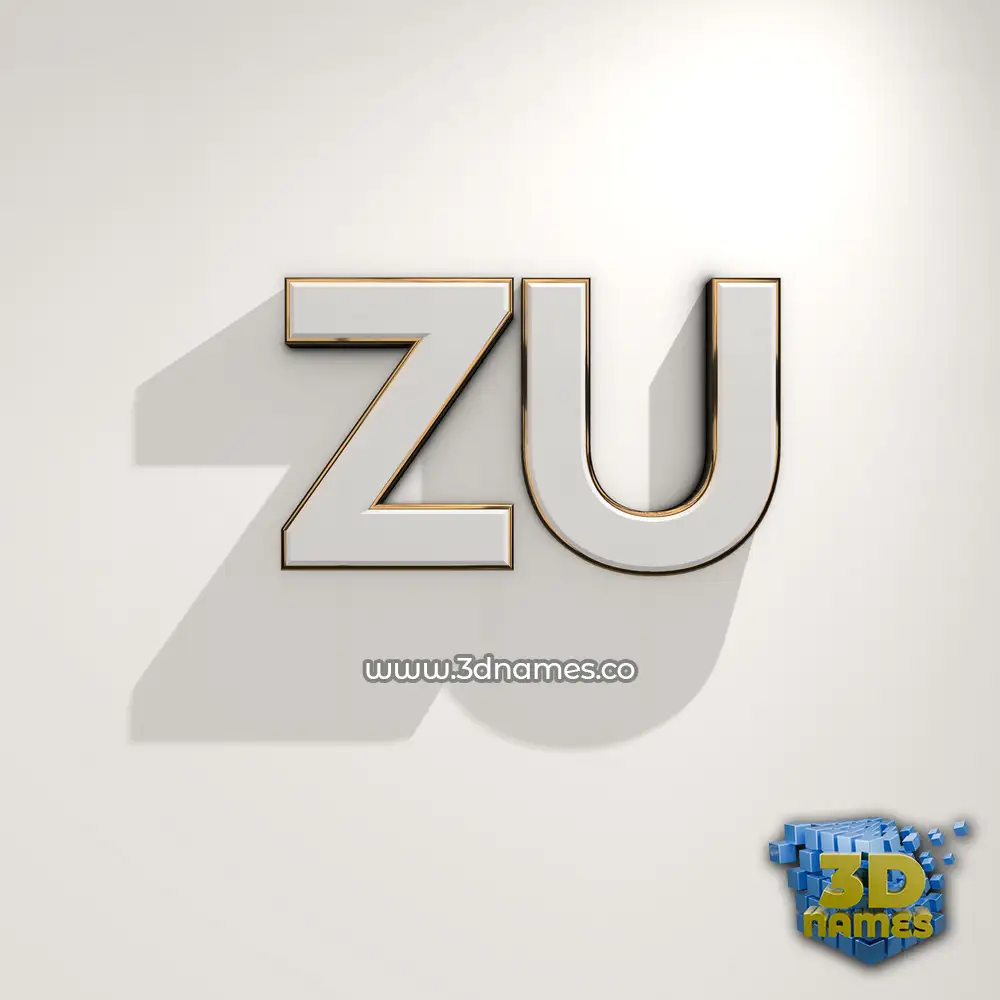 zu in White Logo Warm style - 3D name wallpaper