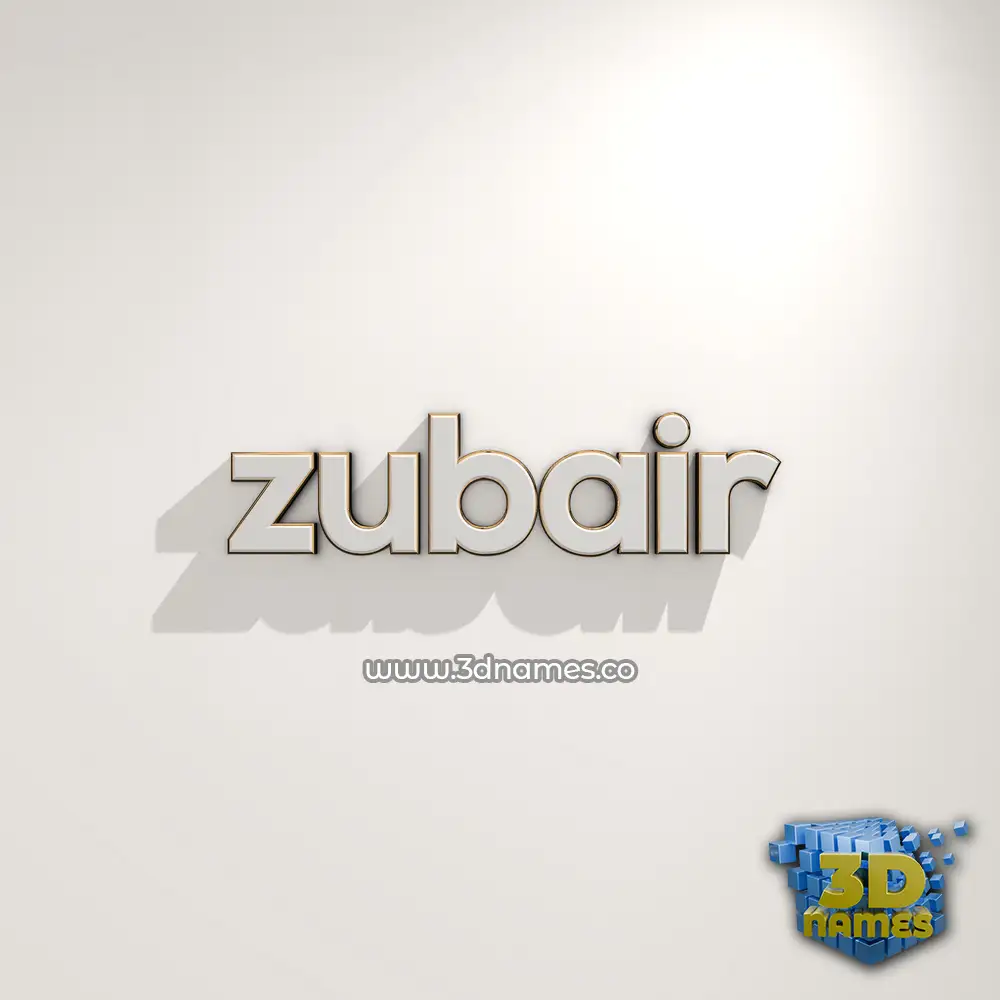zubair in White Logo Warm style - 3D name wallpaper