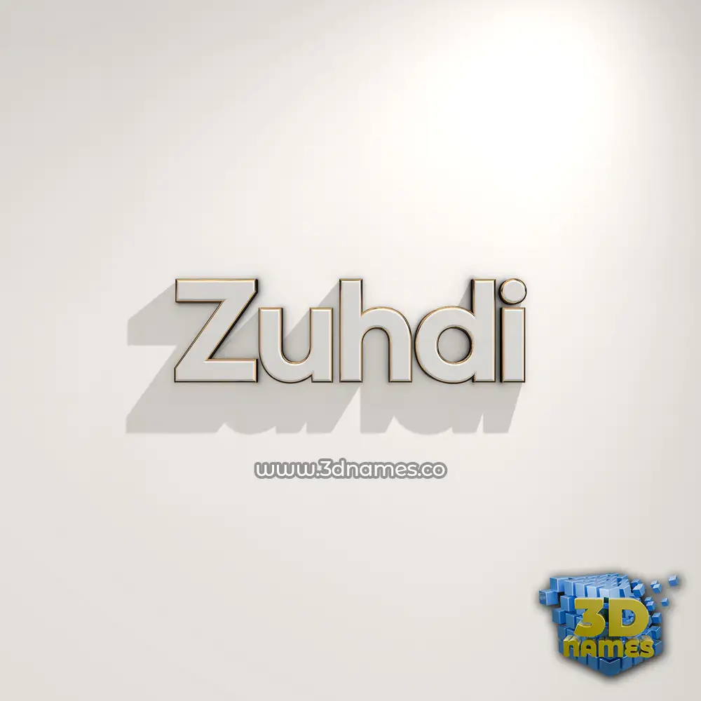 zuhdi in White Logo Warm style - 3D name wallpaper