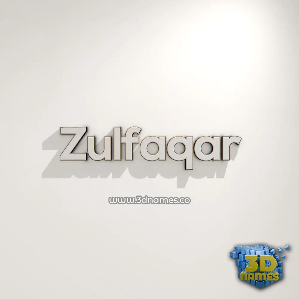 zulfaqar in White Logo Warm style - 3D name wallpaper