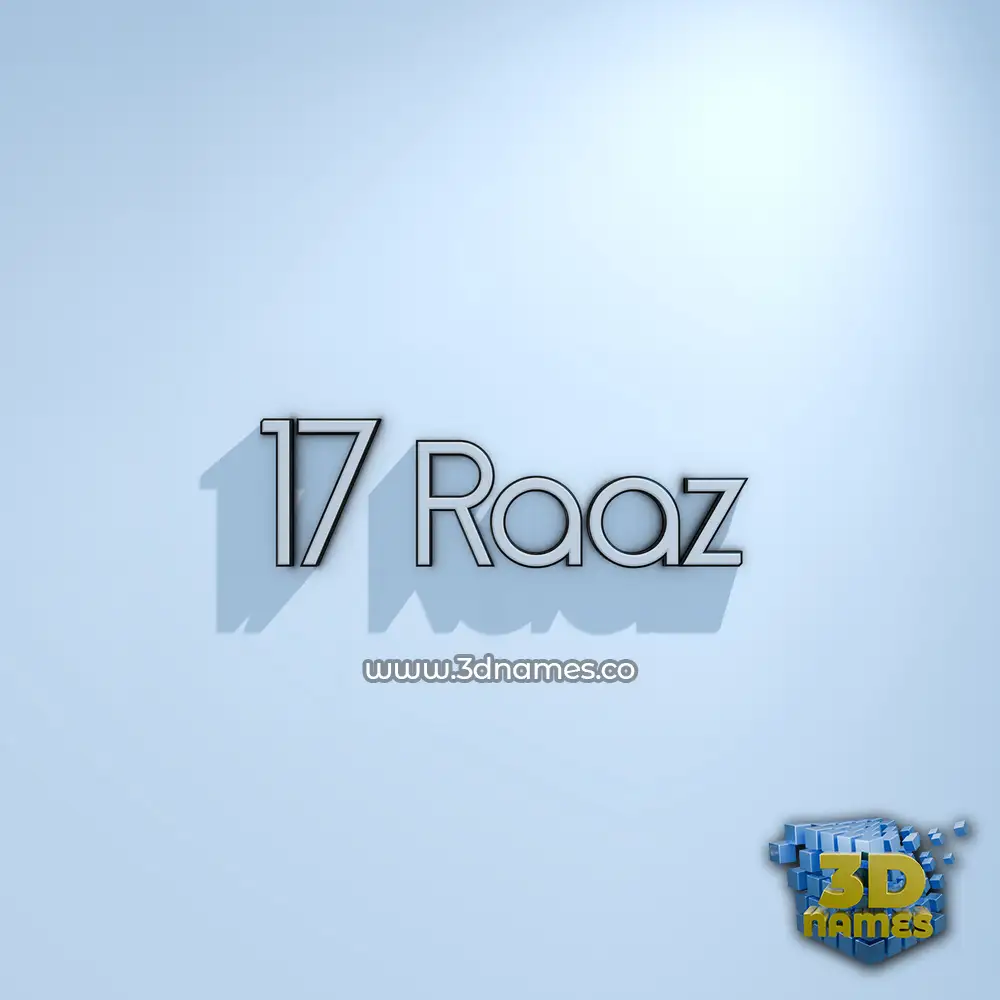 17 raaz in White Logo Cold style - 3D name wallpaper