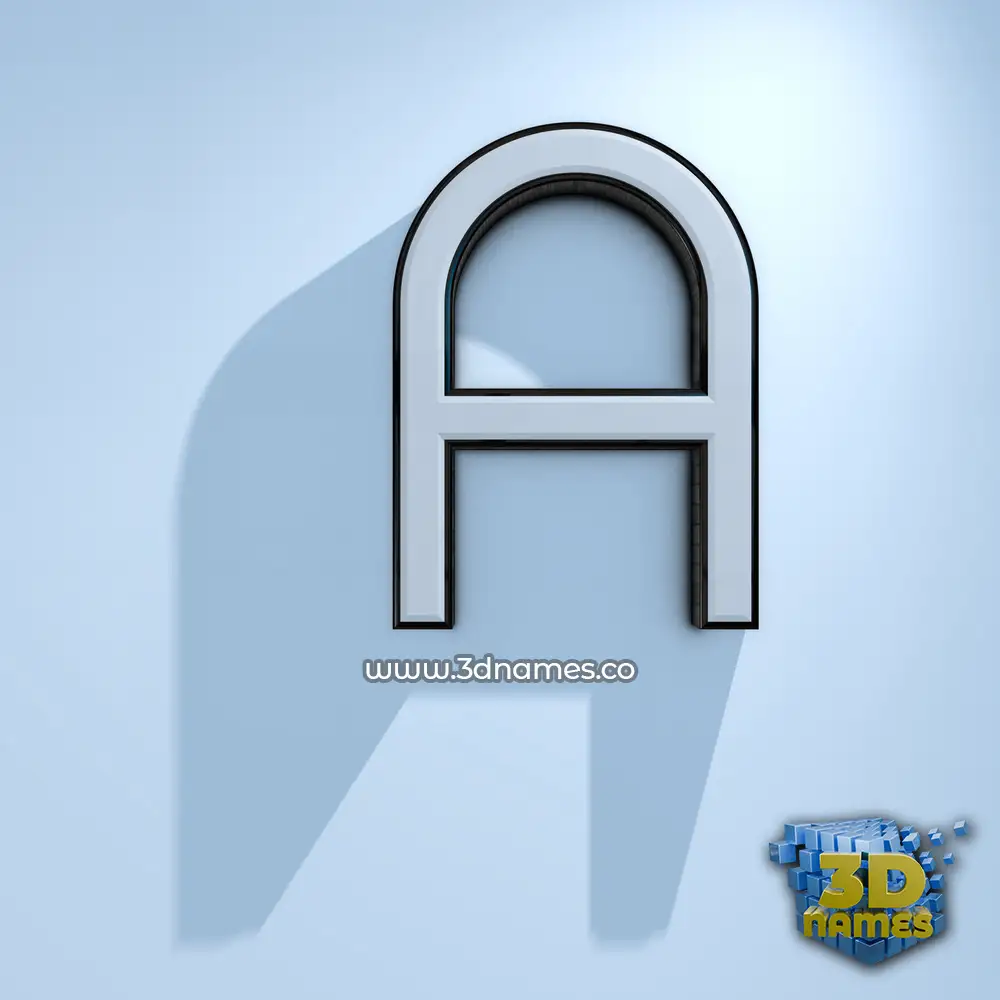 a in White Logo Cold style - 3D name wallpaper