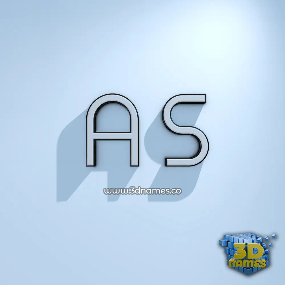 a s in White Logo Cold style - 3D name wallpaper