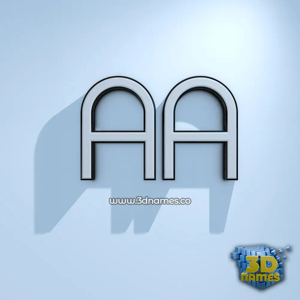 aa in White Logo Cold style - 3D name wallpaper