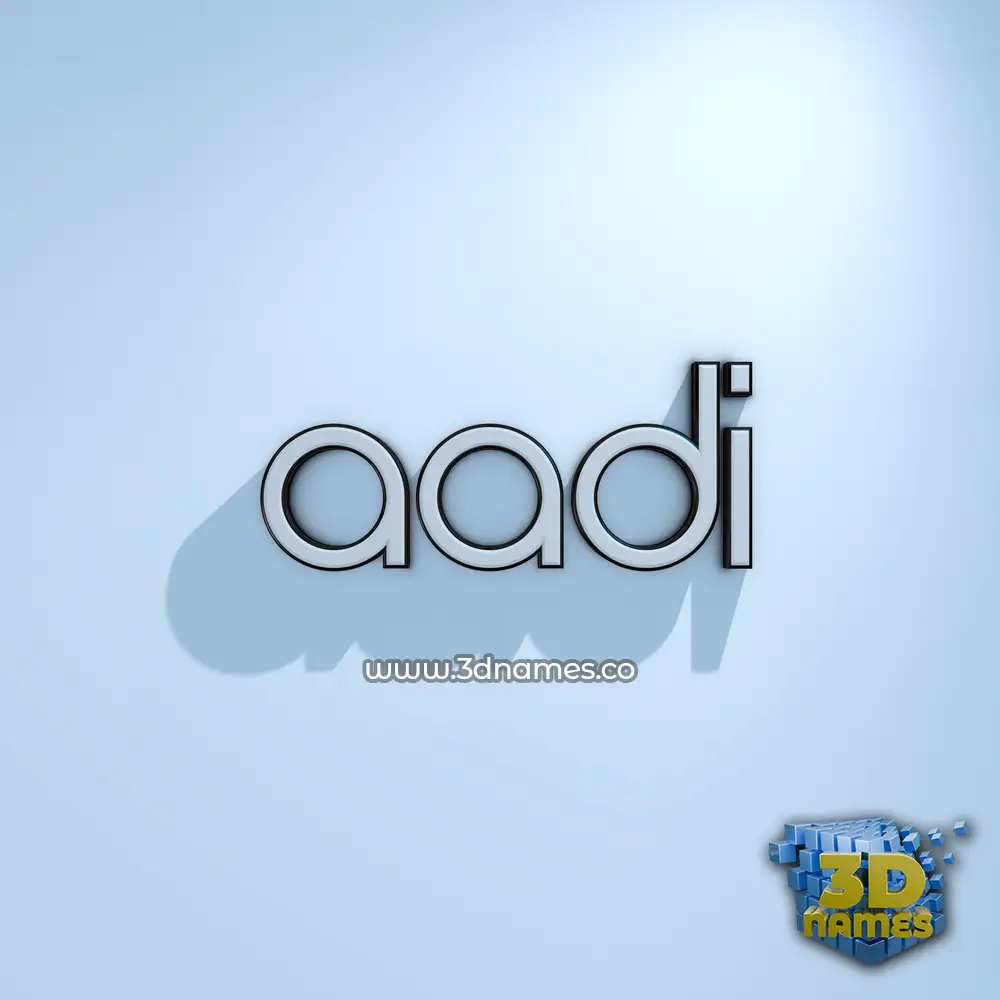 aadi in White Logo Cold style - 3D name wallpaper
