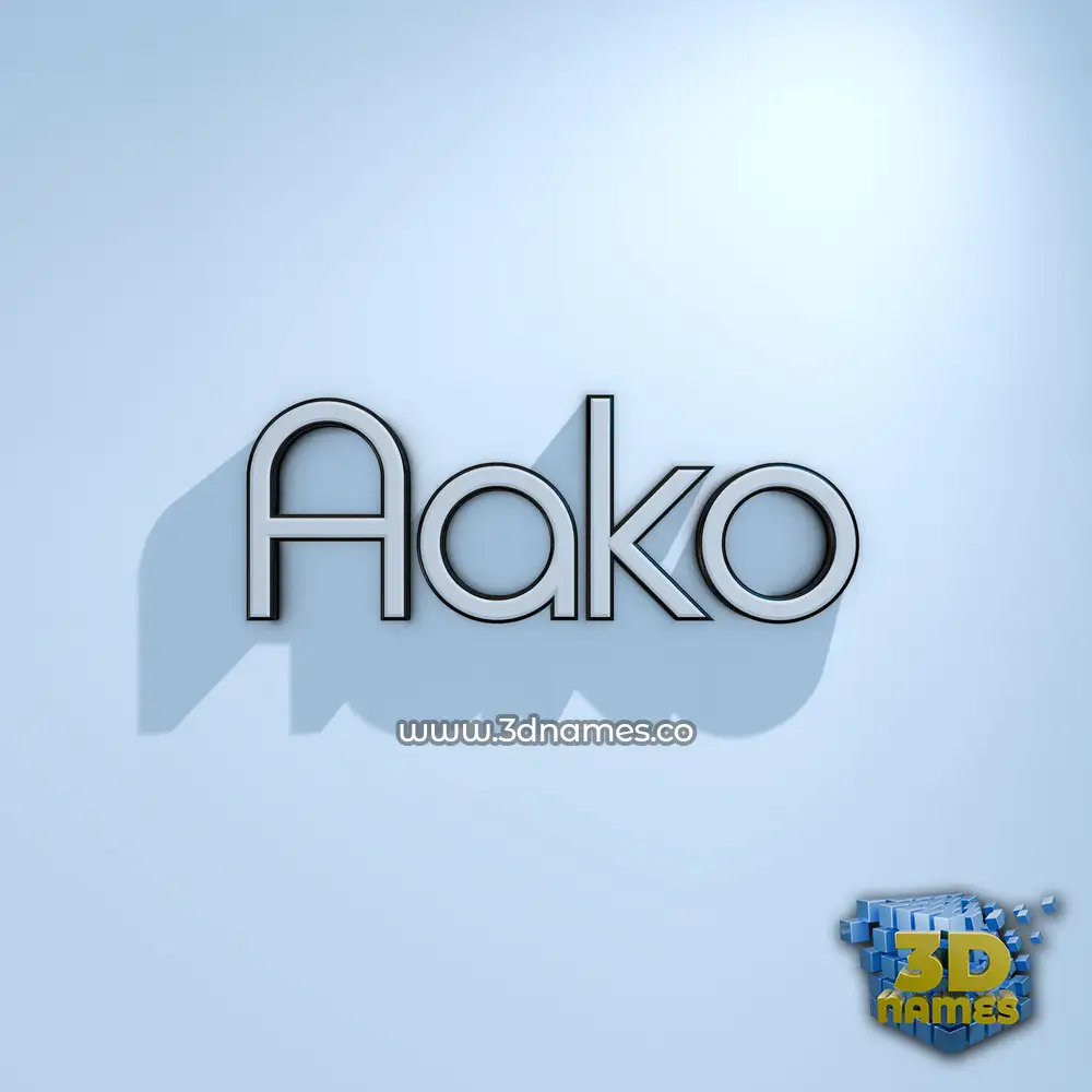 aako in White Logo Cold style - 3D name wallpaper