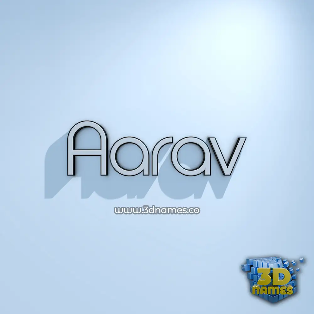 aarav in White Logo Cold style - 3D name wallpaper