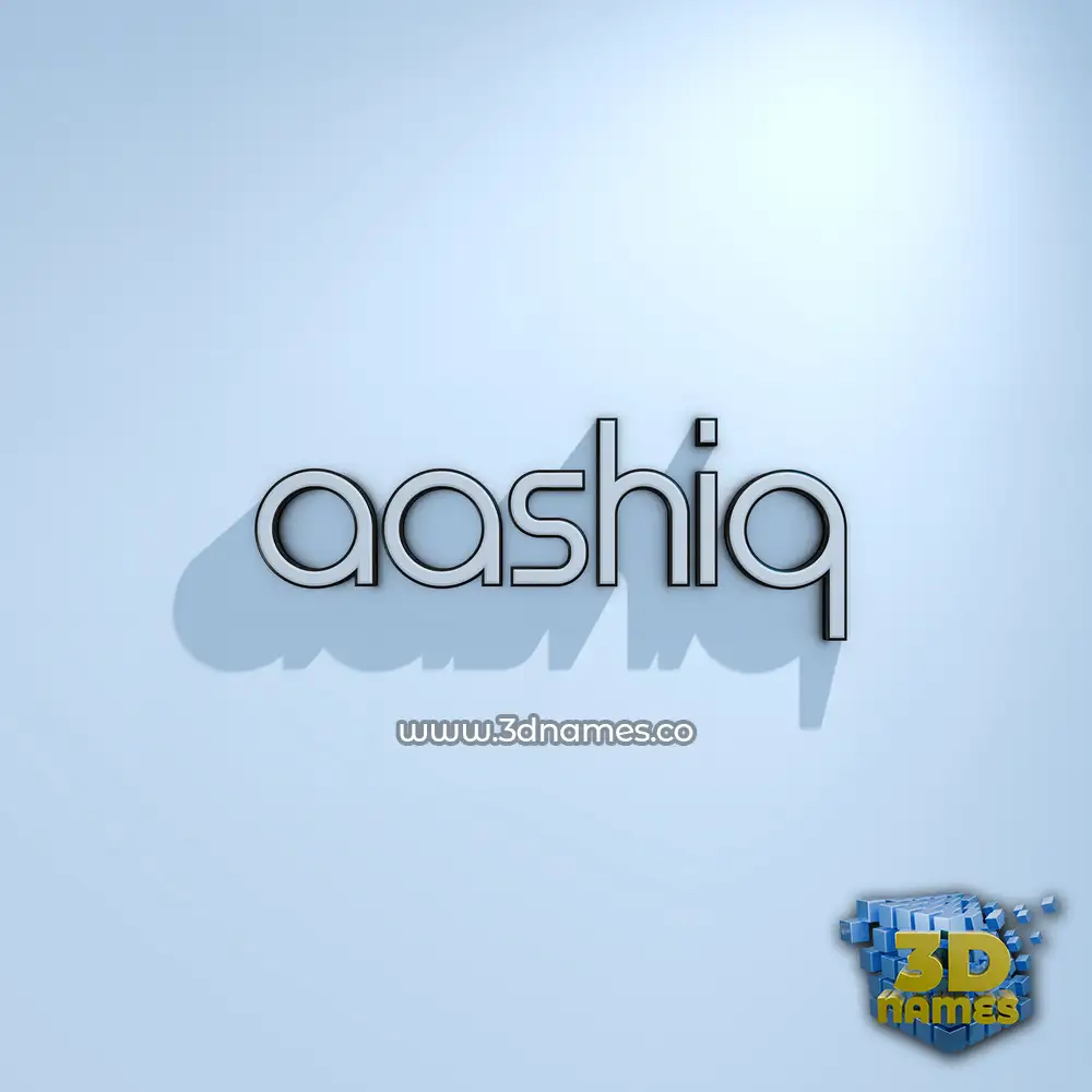 aashiq in White Logo Cold style - 3D name wallpaper