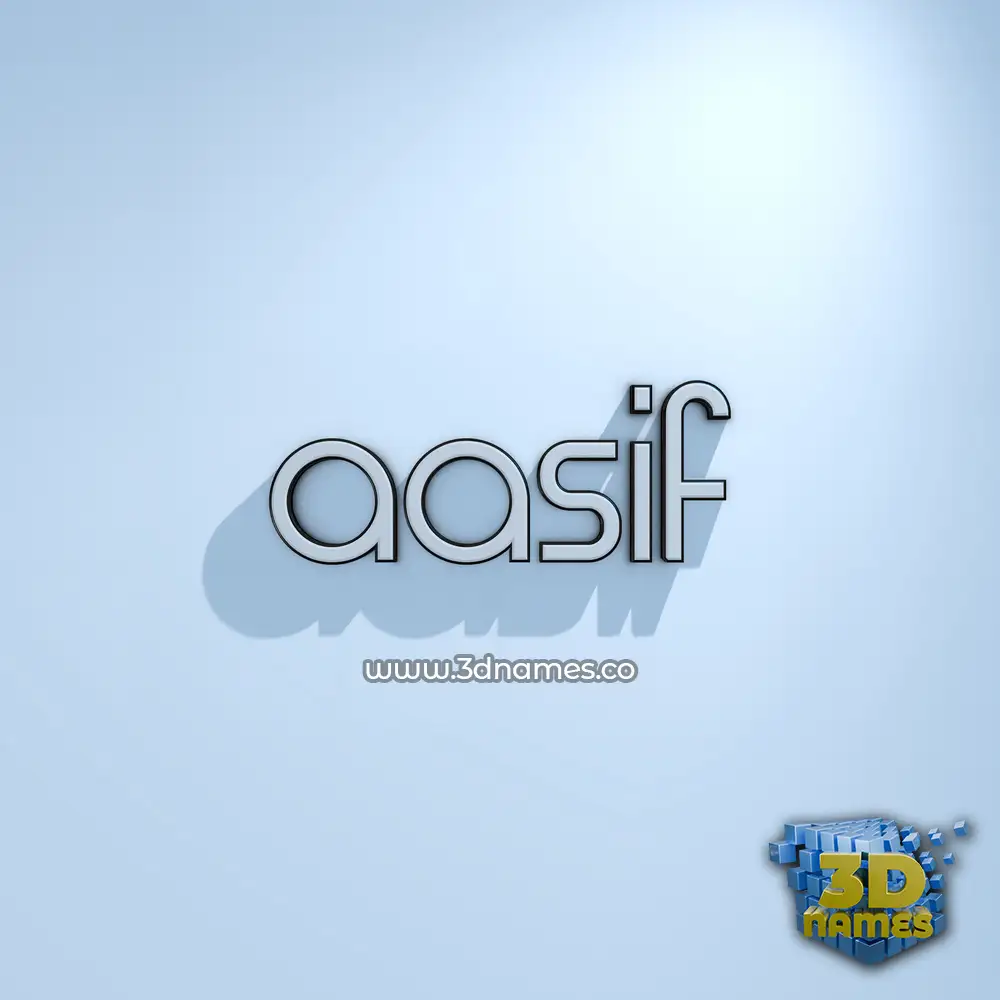 aasif in White Logo Cold style - 3D name wallpaper